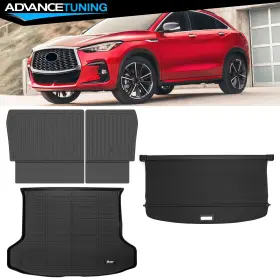 Adv-5-tc-iqx5522-bkcf Advancetuning 198073566766 For 22-25 Infiniti Qx55 Carbon Fiber Texture Cargo Cover Backrest Trunk Mat