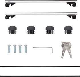 B083t53k3p Amazon Basics Cross Rail Roof Rack 52 Inches Pack Of 2 Black/silver #3