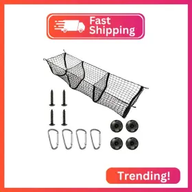 Amiss-3pcn Amiss Heavy Duty Mesh Cargo Net 3 Pocket Trunk Bed Storage Organizer Compatible