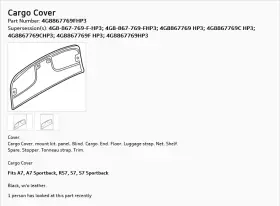 4g8867769fhp3 Audi 2012-2018 A7 S7 Rear Hatch Trunk Cargo Cover Storage Shelf Check Fit List #3