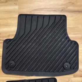8v5061512041 Audi Genuine Rear Set Of All-weather Foot Mats Clips Black Rubber #2