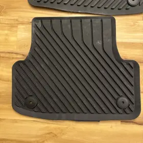 8v5061512041 Audi Genuine Rear Set Of All-weather Foot Mats Clips Black Rubber #3