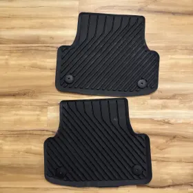 8v5061512041 Audi Genuine Rear Set Of All-weather Foot Mats Clips Black Rubber