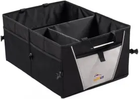 Ay10001 Autolly Trunk Organizer Car Truck Van Or Suv Premium Quality 3 Section Foldable