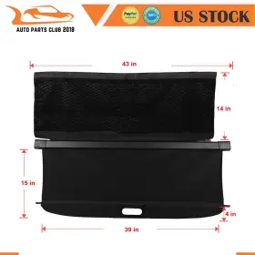 Autopartsclub2018 Apc165672 Trunk Cargo Cover Shade Shield Retractable For Smart Fortwo 2008-2013 2014 2015 #2
