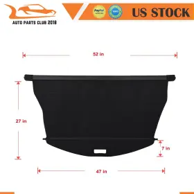 Autopartsclub2018 Apc167785 Trunk Cargo Cover Shield Shade Retractable For Jeep Cherokee 2019 2020 3.2l 2.0l