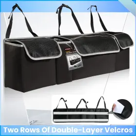 16v061322efus Autoxbert Car Rear Trunk Backseat Organizer Auto Bag Back Seat Storage Net Pockets Felt