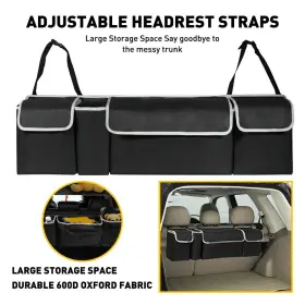 Cwx-600d Auxito Car Trunk Organizer Interior Accessory Back Seat Storage Box Bag Oxford 90cm #3
