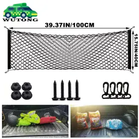 Bag11720250729-bk-100 Bartoo Truck Bed Cargo Net Storage Trunk Mesh Organizer Envelope Elastic
