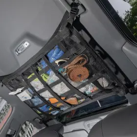 X23.6 Bespeur 768330954164 Car Ceiling Cargo Net With 3 Pockets 35.4 Inch X 23.6 Black