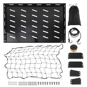 L6f0o5 Bfo Heavy Duty Cargo Rack For Jeep Wrangler Tj 97-06 Steel Storage With Net Black