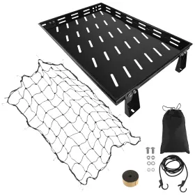 Tog468 Bfo Bolt-on Steel Rear Cargo Storage Rack With Net For Jeep Wrangler 1997-2006 300 Lbs
