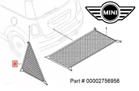 00002756956 Bmw Mini Cooper Oem Cargo Trunk Floor And Lateral Net Qco New In Bag #3