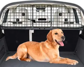 Amoo1988-14 Brand Noamoo Dog Car Barrier For Suvs Van Vehicles 61.9 Inch Triple Folding Black