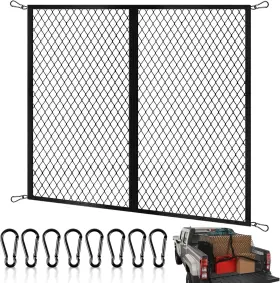 Branded 313043398325 Cargo Net For Pickup Truck Bed High Elastic With Fine Mesh And 8 Metal