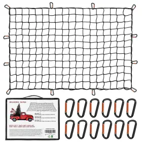 Cw46 Brandon-super Heavy Duty Cargo Net For Pickup Truck Bed - Stretches From 5ft X 7ft To 15ft 2