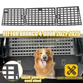 Bac1122 Broaddict Pet Divider Storage Molle Panel For 2021-2025 Ford Bronco 4-door Car Barrier New