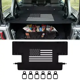 Buqp355 Bu-auto Cargo Cover Rear Trunk Luggage Shade Us Flag For Jeep Wrangler Jku 4 Door 07-18