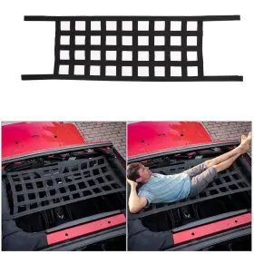 Bulyzer 788487662491 Mesh Cargo Net Hammock Roof Top Netting For Jeep Wrangler Yj Tj Jk Jku J