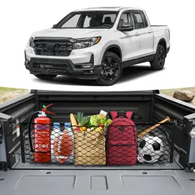 Can000330 Canvcle Cargo Net For Honda Ridgeline 20172026 Adjustable Mesh Organizer With Hooks