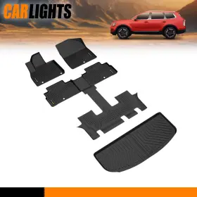 Carlights 840004620176 Fits 2020-2025 Kia Telluride Bucket Seats Tpe Floor Mats Cargo Trunk Liner Set