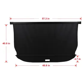 177455zeg Cciyu For Hyundai Palisade 2020-2024 Cargo Cover Rear Trunk Retractable Security Black