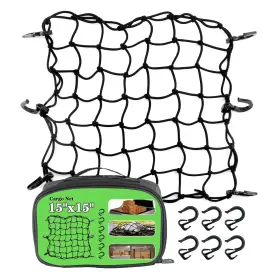 Cenipar 746939331081 15 Inch X15 Universal Truck Bed Net Black Latex Bungee Cargo Extends To 30 X3