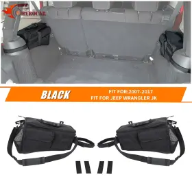 0240415us01qw12 Cherocar 2x Rear Trunk Organizer Cargo Storage Tray Bag For 2007-17 Jeep Wrangler Jk Jku