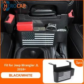 063009fa12521fas1256 Cherocar Black Center Console Armrest Hanging Storage Box For Jeep Wrangler Jl Jt 2018