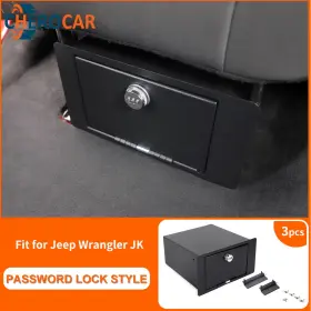 2017fqw125fa125125 Cherocar Inner Locking Under Seat Safe Box Security Storage For Jeep Wrangler Jk Jl 2007