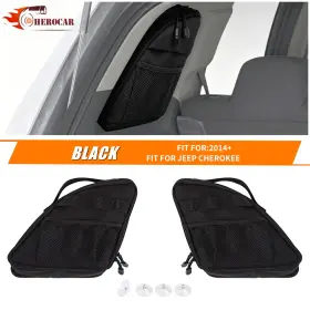 2025011603fqw215 Cherocar 2x Black Rear Cargo Trunk Window Storage Bags Organizer For Jeep Cherokee 2014