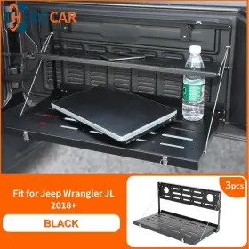 426254fqw12521fwq15 Cherocar Metal 2 Layers Tailgate Table Camping Shelf Tray Trim For Jeep Wrangler Jl 2018