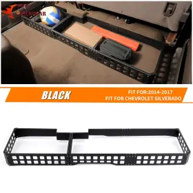 762744888626fwq15 Cherocar Iron Under Seat Storage Rack For Chevy Silverado Gmc Sierra 2014-17 Accessories