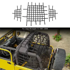 Rt-tcz20220627005 Cherocar Car Mesh Roof Restraint Protective Cargo Trunk Net For Jeep Wrangler Tj 1997-06