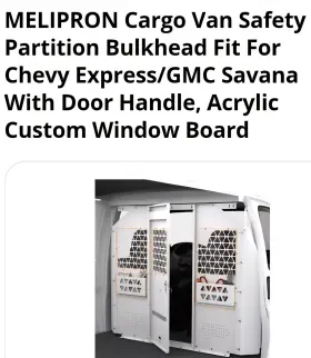 12498710 Chevrolet Van Storage Bulkhead Divider-bulkhead Divider Package - With Door Cargo