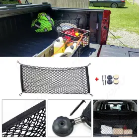 Chusyyray 659880321554 For Dodge Charger 2011-2023 Rear Trunk Envelope Style Mesh Organizer Cargo Net