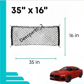 S650 Deezparts 2 35 Inch X 16 Double Heavy Cargo Net Envelope Organizer For Ford Mustang 2024-2025
