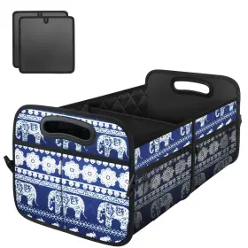Deosk 735280752980 Collapsible Car Organizer With 6 Pockets 50l Multi-compartment Trunk Organize