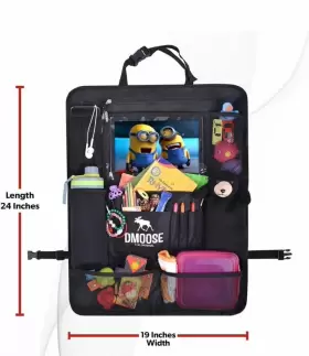 Uleeka001 Dmoose Car Backseat Organizer With 10 Inch Table Holder 9 Storage Pockets Black #3