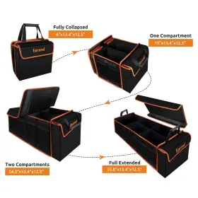 Earond 770807335550 Large Trunk Organizer With Cooler 3 Compartments Suv Cargo Portab #2