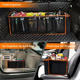 Earond 770807335550 Large Trunk Organizer With Cooler 3 Compartments Suv Cargo Portab #3