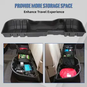 At-26 Ecotric Under Seat Storage Box Compatible With Crew Cab 2007-2019 1pcs Black #2
