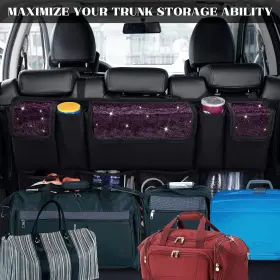 U22-tzhbxsnd-purple Eing Car Trunk Organizer 9 Pockets Super Capacity Suv Equippe #3