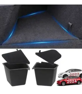 B0cw614rp2 Fanpbow Trunk Organizer Bins For 2022-24 Tesla Model Y 5-seater Black