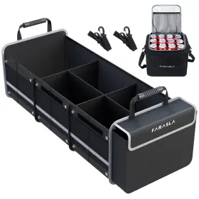 Farasla02 Farasla 619793979921 Waterproof Trunk Organizer With Insulated Leakproof Cooler Bag Foldab