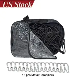10ft-latex Feiteplus Fp-1285 7ft X 5ft Heavy Duty Bungee Cord Cargo Net Stretches To 14ft Truck Bed