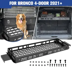 C1382v03 Flexmotor Rear Trunk Cargo Cover Basket Tray Pet Divider Mollestorage For Bronco 2021-2025