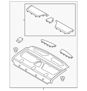 Dp5z-5446668-ce Ford Genuine Panel Assembly Rear Package Tray