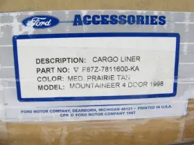 F87z-7811600-ka Ford Rear Cargo Liner Med Prairie Tan F87z7811600ka - 1998-01 Mountaineer 4 Door #3