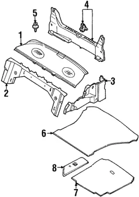 F8cz-54466b68-aad Ford Genuine Package Tray Trim Clip